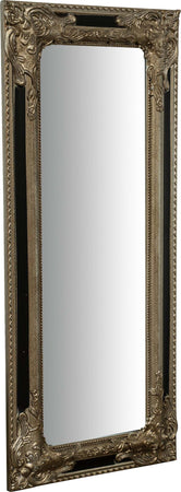 Biscottini-Specchio-Specchiera-Impero-da-parete-e-appendere-verticale/orizzontale-L35xPR4xH82-cm-finitura-argento-e-nero-anticato