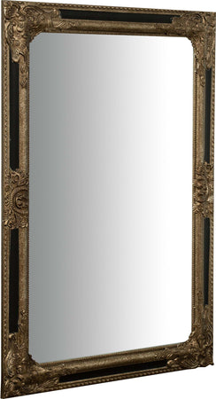 Biscottini-Specchio-Specchiera-Impero-da-parete-e-appendere-verticale/orizzontale-L60xPR4xH90-cm-finitura-argento-e-nero-anticato