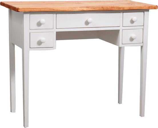 Biscottini-Tavolino-scrittoio-in-legno-massello-di-tiglio-struttura-bianca-anticata-piano-finitura-naturale.-Made-in-Italy