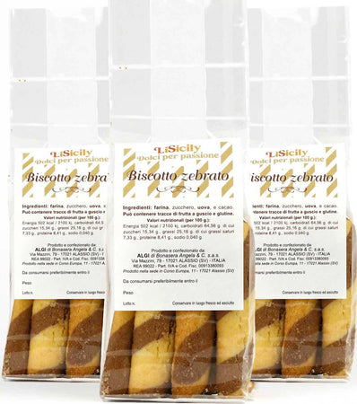 Biscotto Zebrato Artigianale Made in Italy Biscotti Cacao Fatti a Mano 200gr. Biscotti Italiani Tradizionali Classici alimentari LiSicily dolci per passione - Alassio, Commerciovirtuoso.it