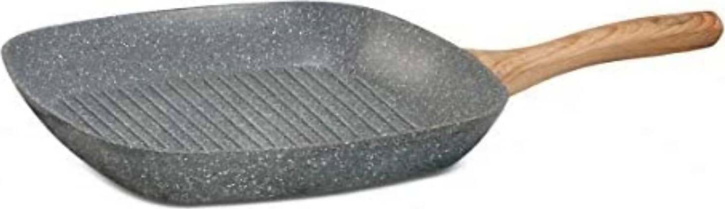 Bistecchiera Antiaderente Stone Bistecchiera Da Cucina 28x28 Cm Grigia Effetto Pietra Lavica Anti Graffio per Tutti I Tipi Di Fornelli Casa e cucina/Elettrodomestici per la cucina/Piastre e griglie elettriche/Bistecchiere Puleo Casa - Palermo, Commerciovirtuoso.it