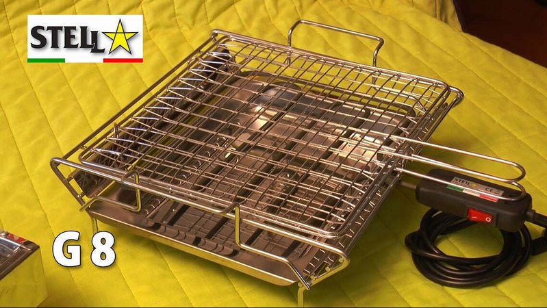 Bistecchiera griglia elettrica in acciaio inox 2000 Watt Made in Italy La Stella - G8