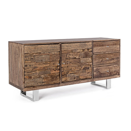 Credenza "Stanton", 2 ante e 3 cassetti, struttura in legno di mango, 160 cm