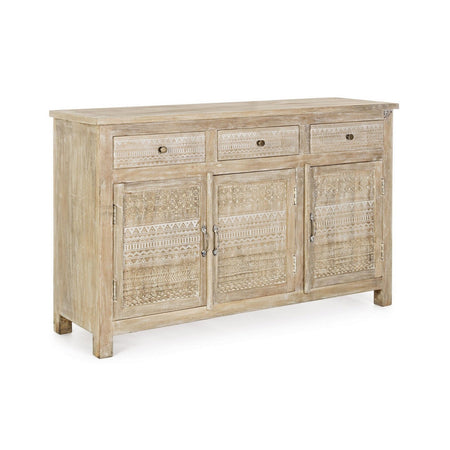 Credenza "Mayra" con struttura in legno di mango, decorazioni a mano, stile naturale
