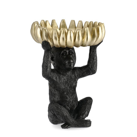 Statua decorativa da ingresso Scimmia nera in poliresina portachiavi h 33 cm
