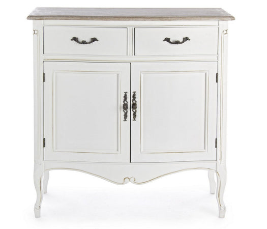 Credenza "Justine" 2 ante e 2 cassetti, con struttura in legno Paulownia, stile classico
