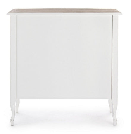 Credenza "Justine" 2 ante e 2 cassetti, con struttura in legno Paulownia, stile classico