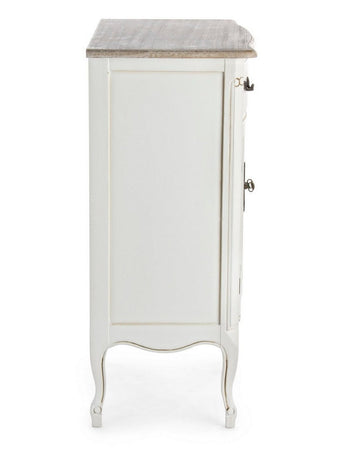 Credenza "Justine" 2 ante e 2 cassetti, con struttura in legno Paulownia, stile classico
