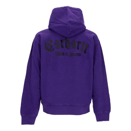 CARHARTT WIP Felpa Cappuccio Uomo Onyx Script Hooded Tyrian/black da uomo