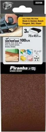 BLACK&DECKER---PIRANHA---3-PEZZI---NASTRI-ABRASIVI-75x457MM-PER-LEVIGATRICI-A-NSTRO---GRANA-100