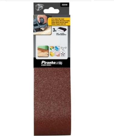 BLACK&DECKER---PIRANHA---3-PEZZI---NASTRI-ABRASIVI-75x533MM---GRANA-60
