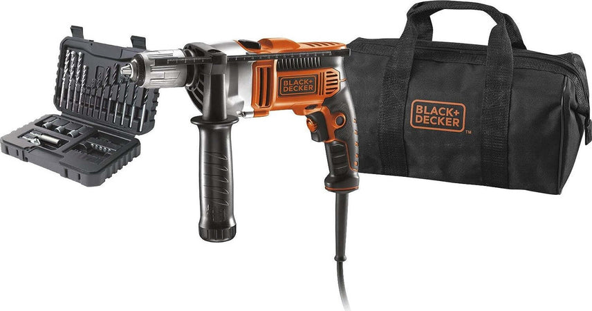 BLACK&DECKER---TRAPANO-A-PERCUSSIONE-CON-BORSA-E-SET-ACCESSORI-PZ.32