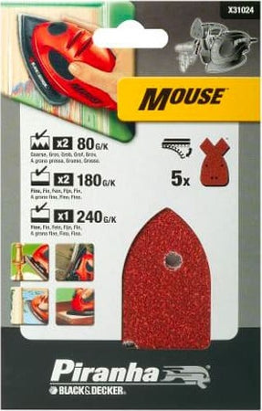 BLACK&DECKER-PIRANHA-5-FOGLI-ABRASIVI-ASSORTITI-PER-LEVIGATRICI-MOUSE-X31024
