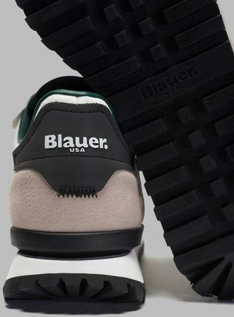 Blauer Sneakers Uomo Pelle Scamosciata E Nylon Nuova Collezione Scarpe Da Ginnastica Casual Fashion Lacci E Fondo In Gomma Bicolore
