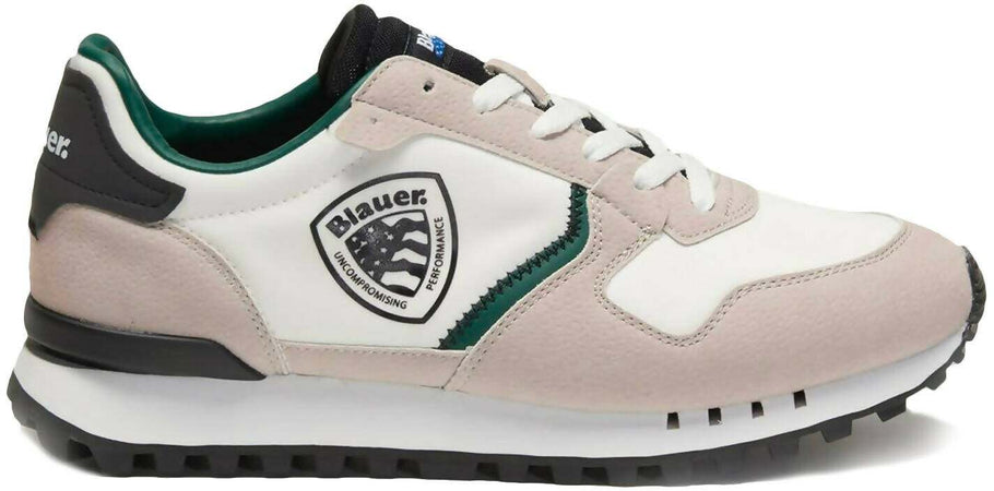 Blauer Sneakers Uomo Pelle Scamosciata E Nylon Nuova Collezione Scarpe Da Ginnastica Casual Fashion Lacci E Fondo In Gomma Bicolore