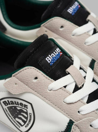 Blauer Sneakers Uomo Pelle Scamosciata E Nylon Nuova Collezione Scarpe Da Ginnastica Casual Fashion Lacci E Fondo In Gomma Bicolore