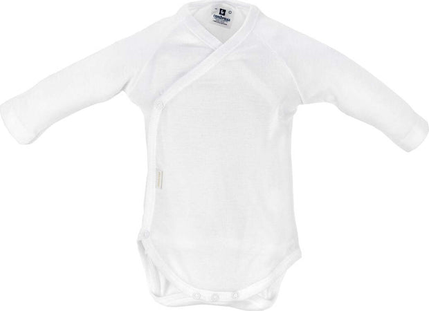 Body Manica Lunga Incrociato Taglia 1 Tencel Bianco Moda/Prima infanzia/Abbigliamento/Bambino 0-24/Tutine e body/Body La Casa Del Bebè - Napoli, Commerciovirtuoso.it