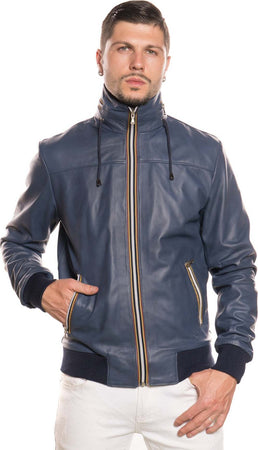 Bomber-Kway---Bomber-Uomo-Blu-in-vera-pelle