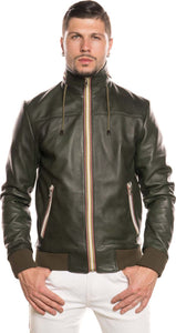 Bomber-Kway---Bomber-Uomo-Verde-in-vera-pelle