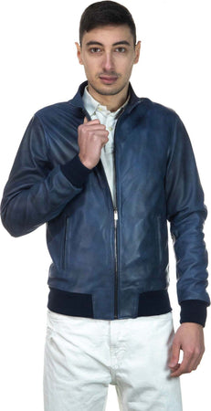 Bomber-Napoli---Bomber-Uomo-Blu-in-vera-pelle