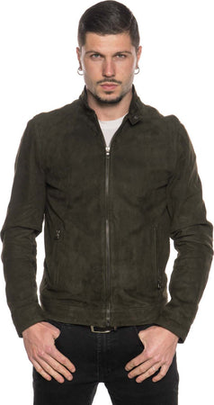 Bomber-Napoli---Bomber-Uomo-Verde-in-vera-pelle-camoscio