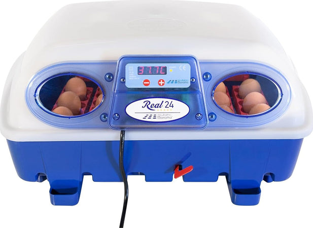 Borotto-REAL-24-Semi-Automatica---Incubatrice-Professionale-Brevettata,-con-Girauova-a-Levetta---per-24-Uova-o-96-Uova-Piccole