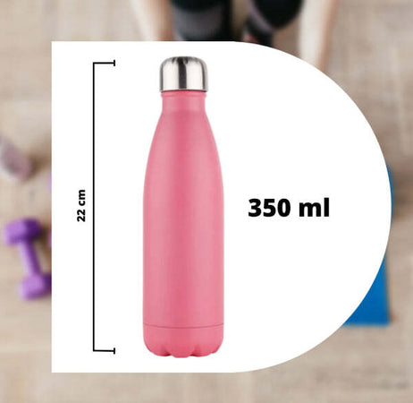 Borraccia-Sportiva-350-Ml-Acciaio-Inox-Doppia-Parete-Per-Sport-Scuola-Campeggio