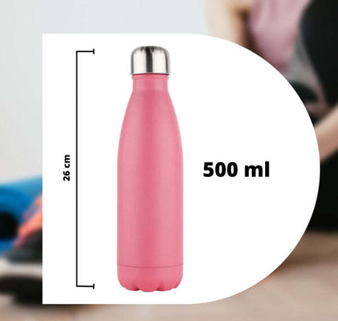 Borraccia-Sportiva-500-Ml-Acciaio-Inox-Doppia-Parete-Per-Sport-Scuola-Campeggio