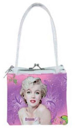 Borsa Borsetta Portamonete Soldi Marilyn Monroe Colore Lilla