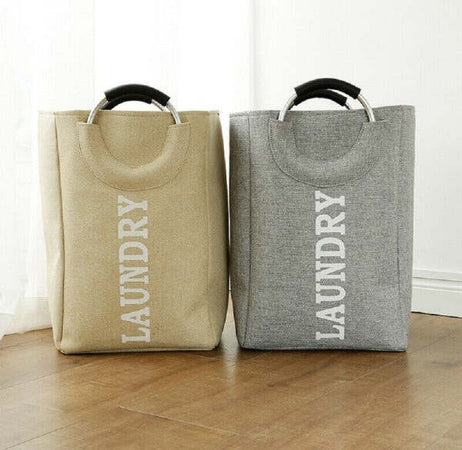 Borsa-Cesto-Porta-Biancheria-Contenitore-Bucato-Con-Manici