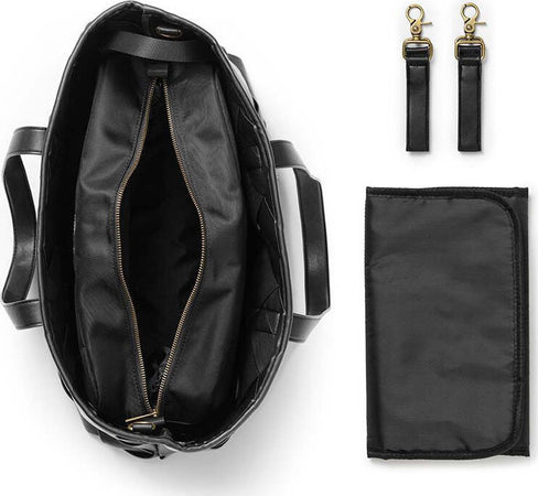 Borsa per il Cambio Elodie Details Braided Leather Black Prima infanzia/Cambio del pannolino/Borse fasciatoio/Borse shopper La Casa Del Bebè - Napoli, Commerciovirtuoso.it