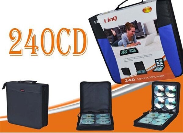 Borsa-Porta-Cd-240-Posti-Raccoglitore-Per-Cd-Dvd-Valigetta-Chiusura-Zip-Dj-Cd240p