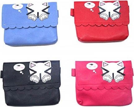 Borsa-Tracolla-Gatto-Faccine-Portafoglio-Passeggiata-18x15x2.5cm-Bambina-Donna