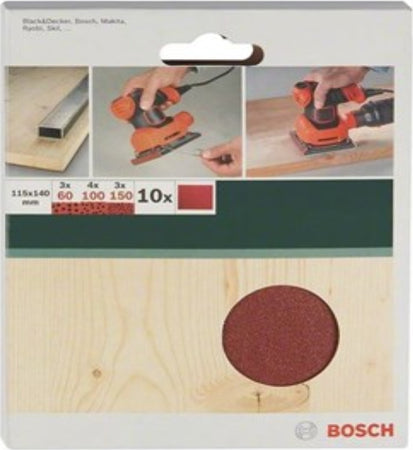 BOSCH---10-FOGLI-ABRASIVI-PER-LEVIGATRICE-ORBITALE---G60---115X140MM