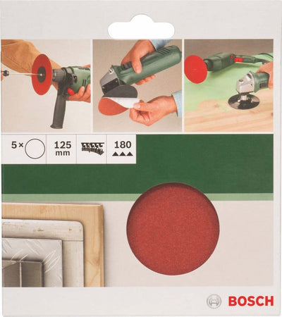 BOSCH---5-FOGLI-ABRASIVI-PER-SMERIGLIATRICE-E-TRAPANO-REDWOOD-125MM-GRANA-180