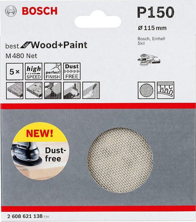 BOSCH---5-FOGLI-ABRASIVI-RETE-M480-115MM-G320