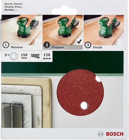 BOSCH---5-FOGLI-PER-LEVIGATRICE-ROTO-ORBITALE-150MM-GRANA-120-8-FORI