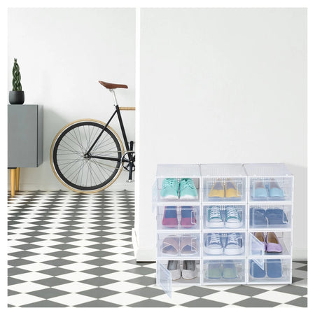 Box Contenitore Per Scarpe Calzature Scatola Portascarpe 35x25x19.2cm Trasparente 87647