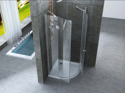 Box Doccia Angolare Semicircolare H195 Cristallo Trasparente 8mm Doppia Anta Battente Design Moderno Leo Fai da te/Attrezzature per cucine e bagni/Attrezzature per bagni/Docce e componenti doccia/Box doccia Shopbagno.it - Roma, Commerciovirtuoso.it