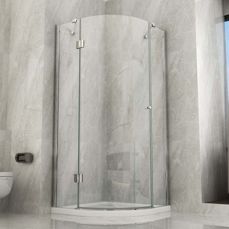 Box-Doccia-Semicircolare-Porta-Battente-Trasparente-8mm-H195cm-AIR