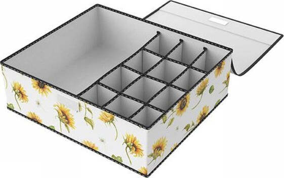 Box-Scatola-Salvaspazio-12-Griglie-Tasche-Vani-Porta-Oggetti-Organizer-32x28x11