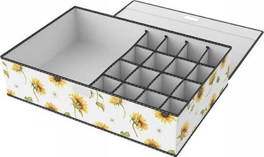 Box-Scatola-Salvaspazio-16-Griglie-Tasche-Vani-Porta-Oggetti-Organizer-43x28x11