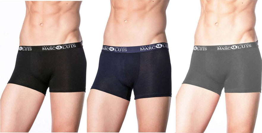 Boxer 6x Boxer Uomo Marcluis Bielastico Grigio Blu E Nero in Cotone Con Elastico Boxer Uomo Aderenti Art.348 Moda/Uomo/Abbigliamento/Intimo/Boxer L’Orchidea - Siderno, Commerciovirtuoso.it