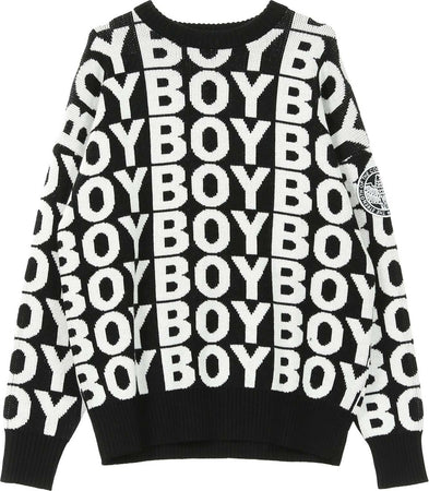 BOY-LONDON-Maglione-Uomo-Aver-Jumper-Black/white-da-uomo