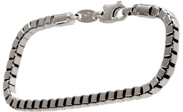 Bracciale a maglia box quadrato in argento