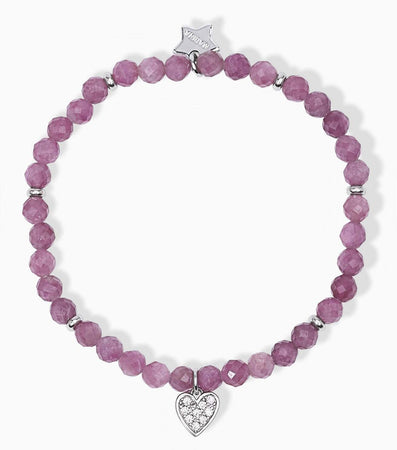 Bracciale Bambina Mabina 533684 Con Ciondolo Cuore E Rosa