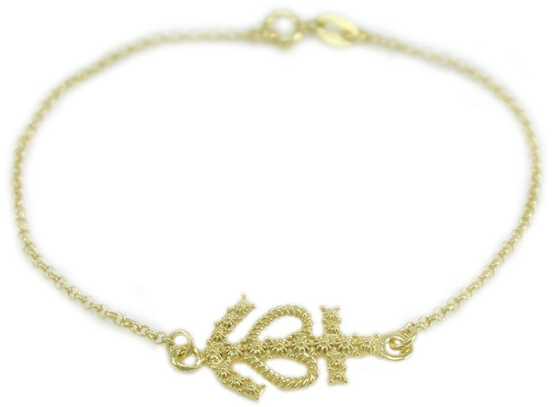Bracciale donna argento Fede Speranza Carità lavorazione filigrana dorato
