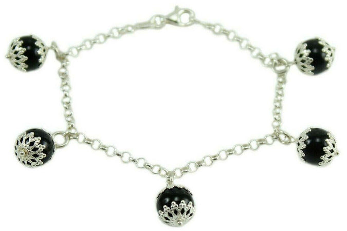 Bracciale con Su Coccu - 5 Pendenti in Filigrana Sarda d'Argento