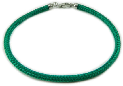Bracciale Verde Portafortuna in Sagola con Finali Argento 925 – Artigianato della Sardegna