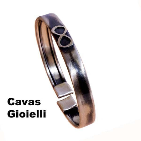 Bracciale infinito in argento invecchiato vintage Uomo